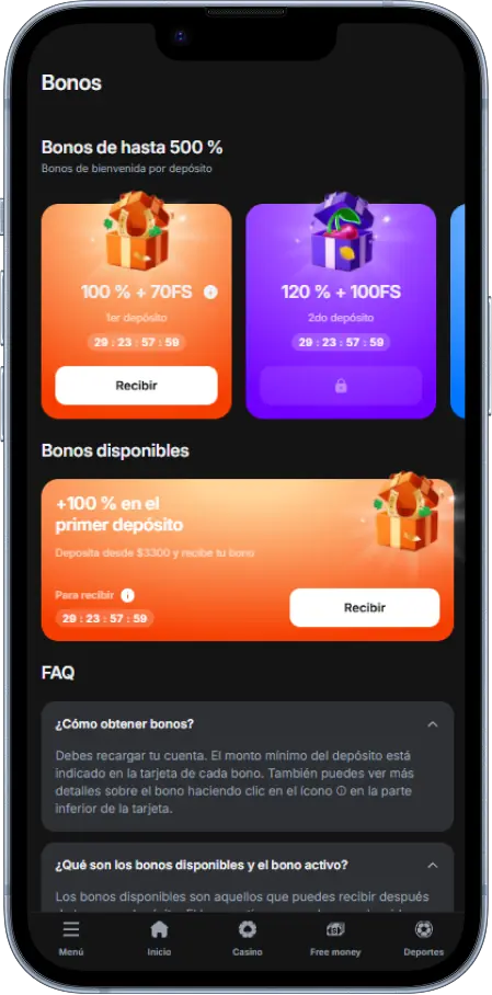 Los términos y condiciones detallados de cada bono se pueden encontrar en la aplicación 1win