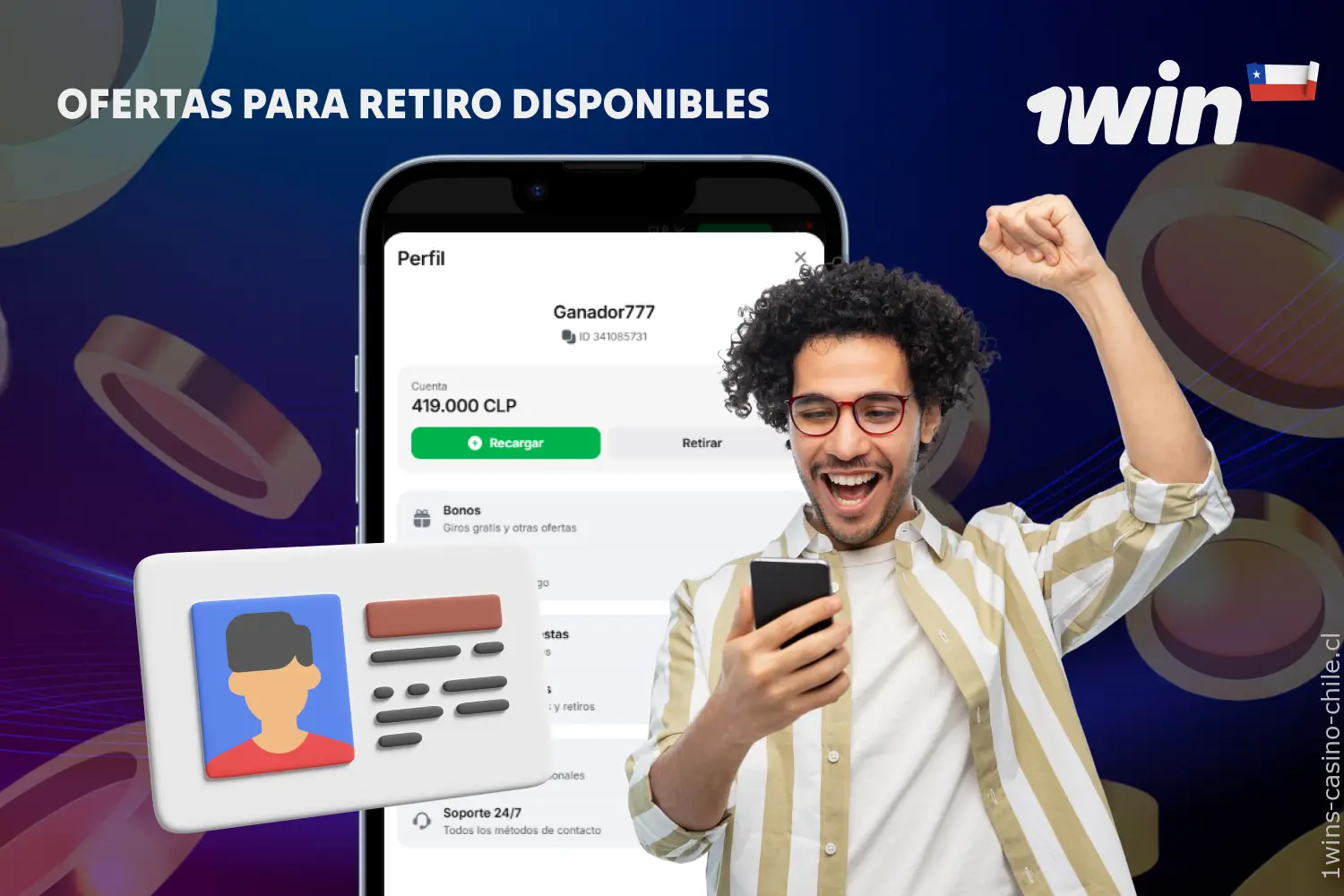 En 1win, los usuarios de Chile disponen de múltiples opciones para retirar fondos